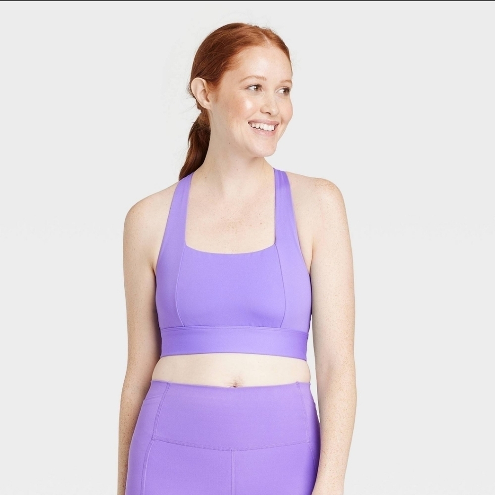 🌻2/$25🌻All In Motion Violet Square Neck Crossback Bra